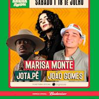Flyer de Arena Brasileira :: 18 de Julho :: Marisa Monte, João Gomes e Jotapê