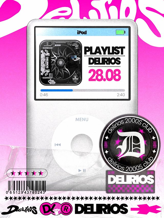 Flyer do evento DELÍRIOS 2K em São Paulo