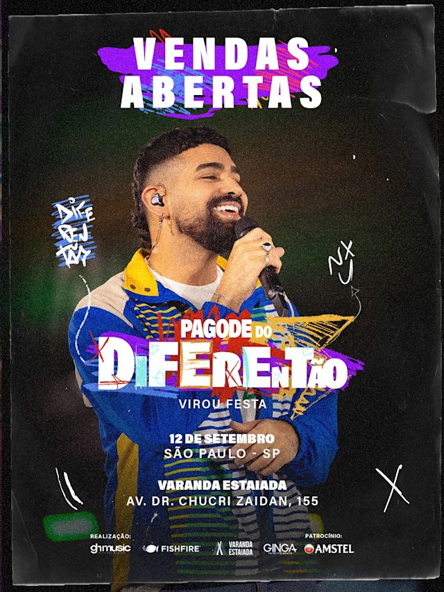 Flyer do evento PAGODE DO DIFERENTÃO COM DILSINHO em São Paulo