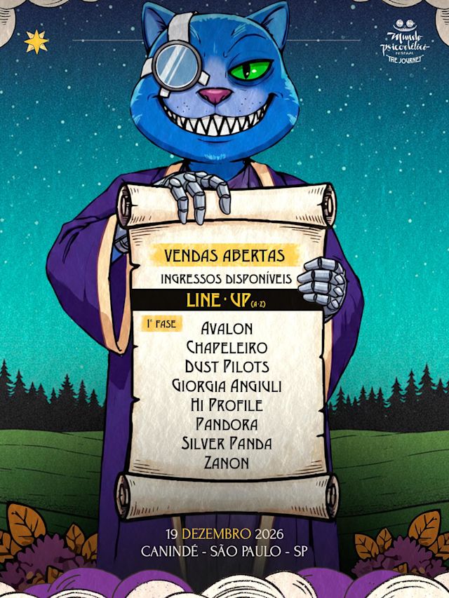 Flyer do evento MUNDO PSICODÉLICO FESTIVAL em São Paulo