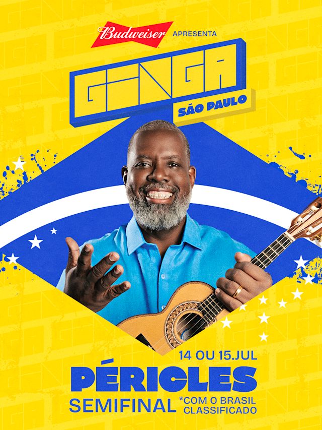 Flyer do evento Ginga São Paulo :: 14 ou 15 de Julho :: Péricles :: Semifinal em São Paulo