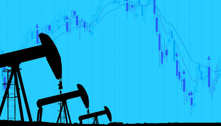Darstellung der Kurve des Ölpreisfalls.