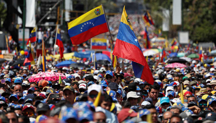 Demonstrationszug der Opposition in Venezuela.