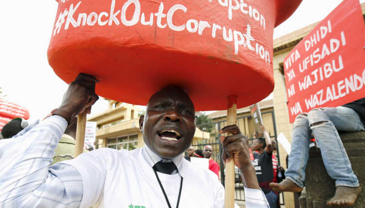 Demonstrators against corruption in Nairobi.