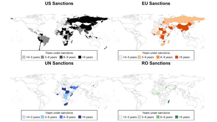 Maps of duration of Sanctions according to the Sending State
