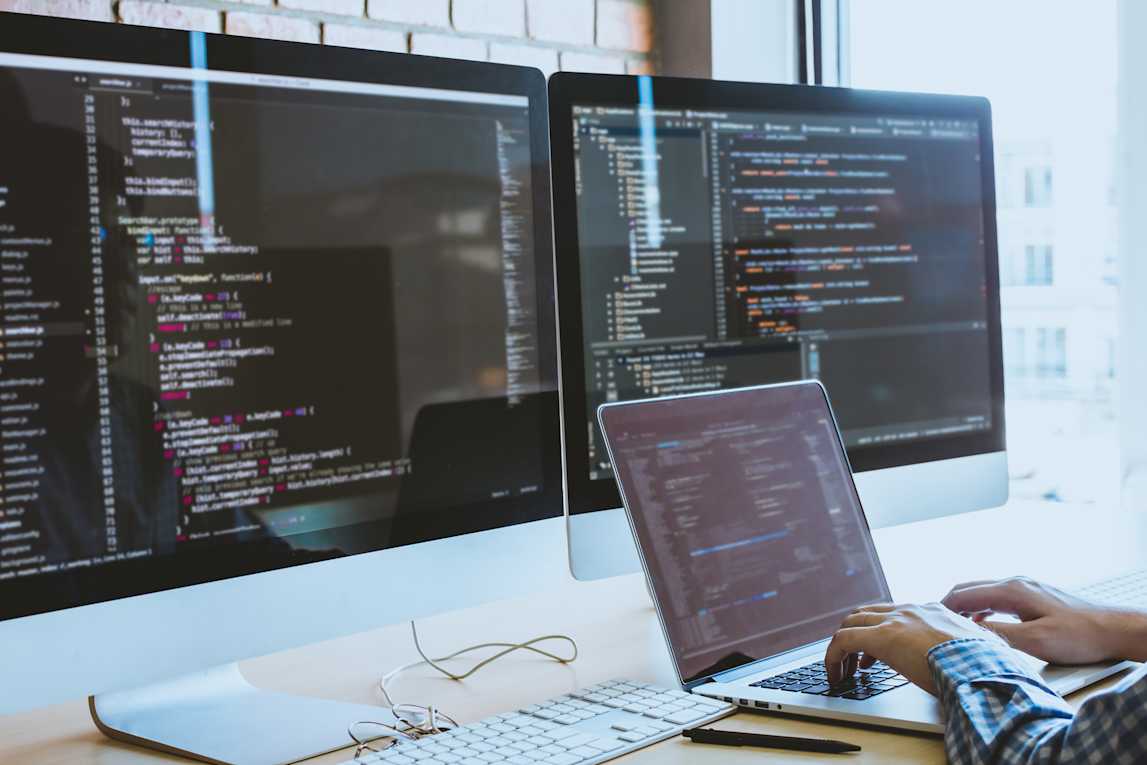 Developer programming and coding technology. Website design and custom development for integrations.
