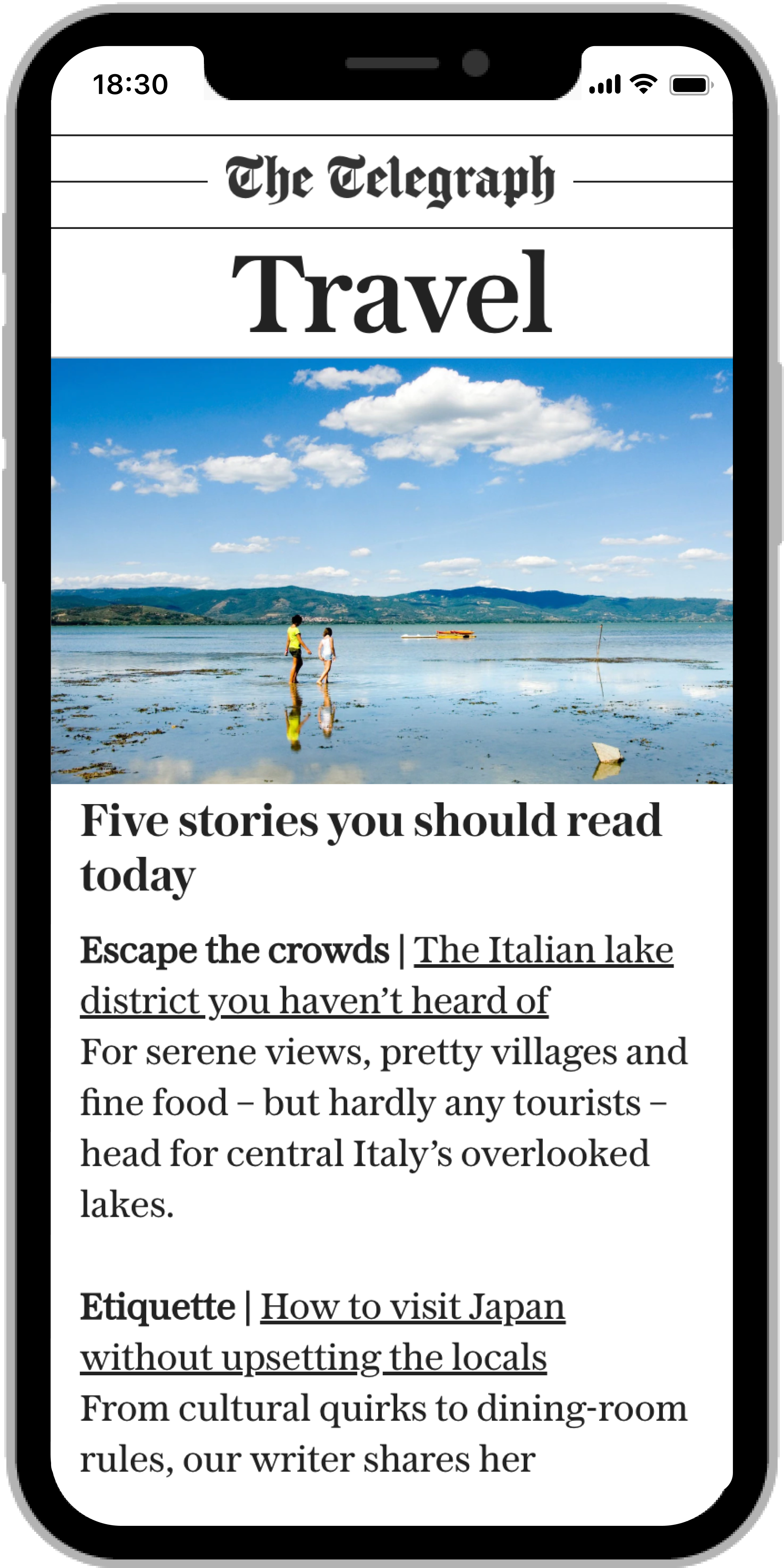 The Telegraph Travel Newsletter - sign up for features, opinion and reviews