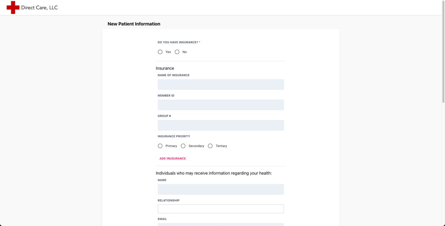 Custom Patient Intake Forms
