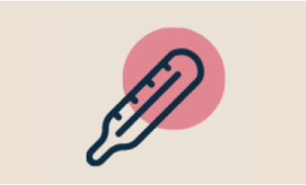 Graphic depiction of a thermometer.