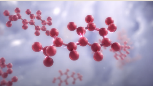 Graphic of acetaminophen molecules.