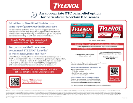 An appropriate OTC pain relief option for patients with certain GI diseases