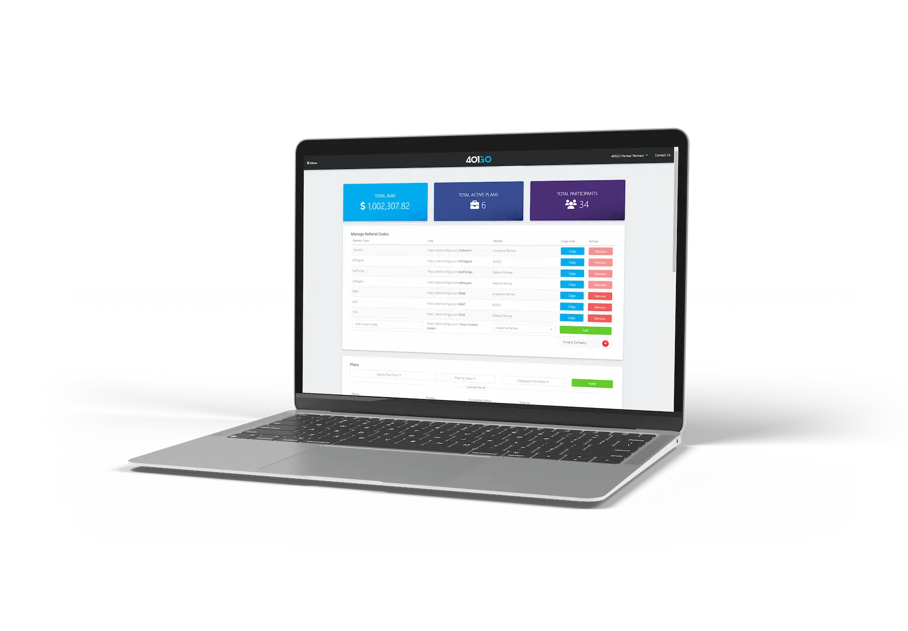 401GO - Overview - Image partner portal dashboard 