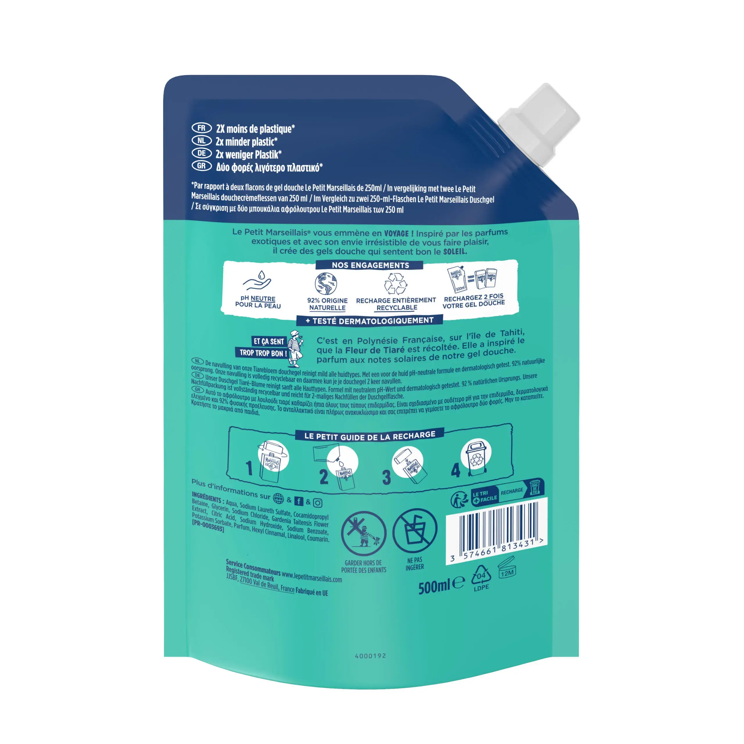 Recharge Gel Douche Extra Doux Fleur de Tiaré - Img 2