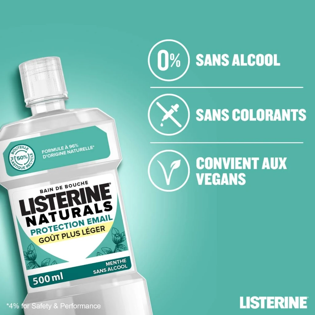 Bain de Bouche LISTERINE ® Naturals Protection Email Goût Plus Léger - Image 3 - Listerine - fr-FR