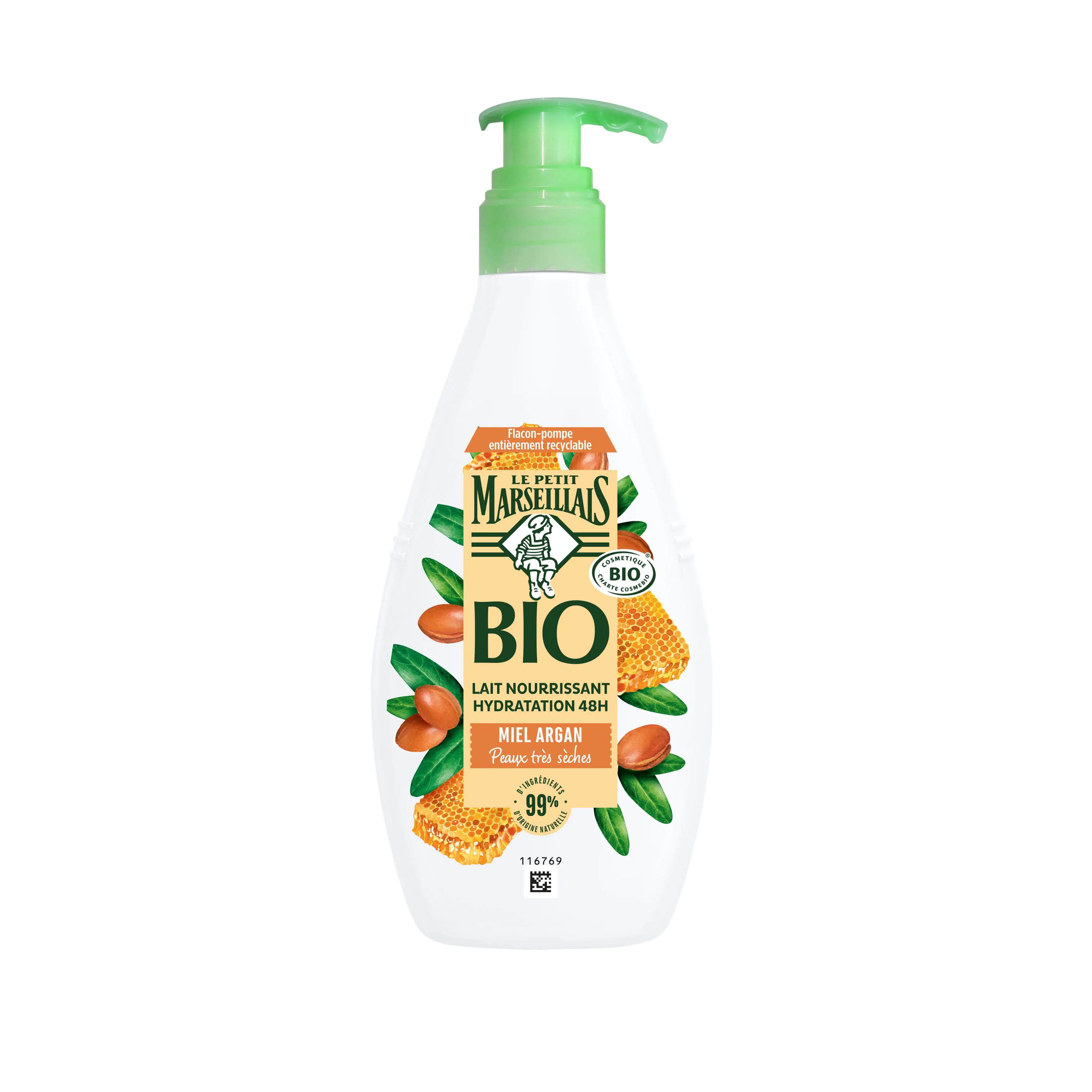 Lait Nourrissant certifié Bio Miel Argan - Image 1 - Le Petit Marseillais - fr-FR