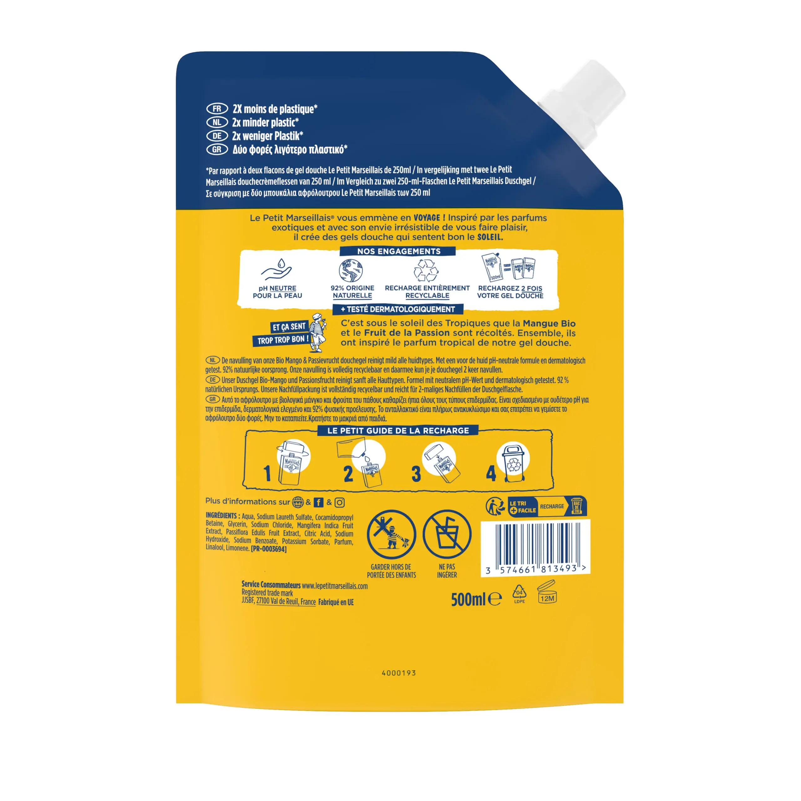 Recharge Gel Douche Extra Doux Mangue Bio & Passion - Img 2