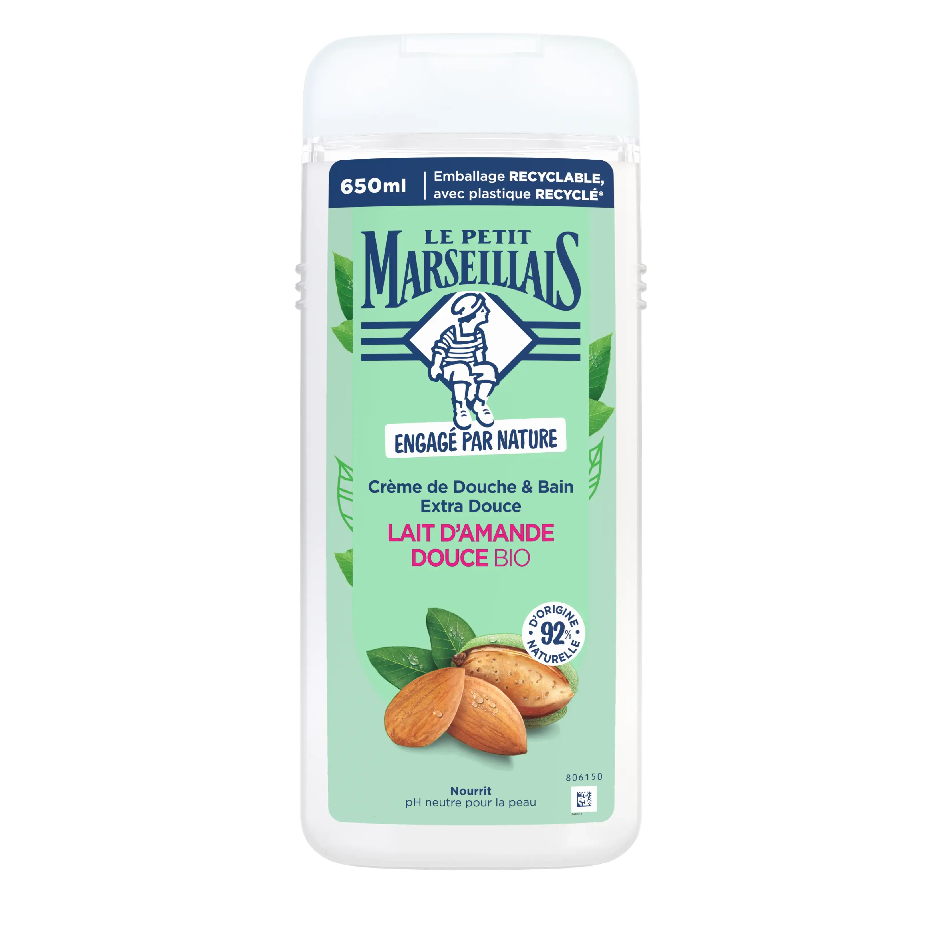 Crème de Douche Extra Douce Lait D’Amande Douce BIO
