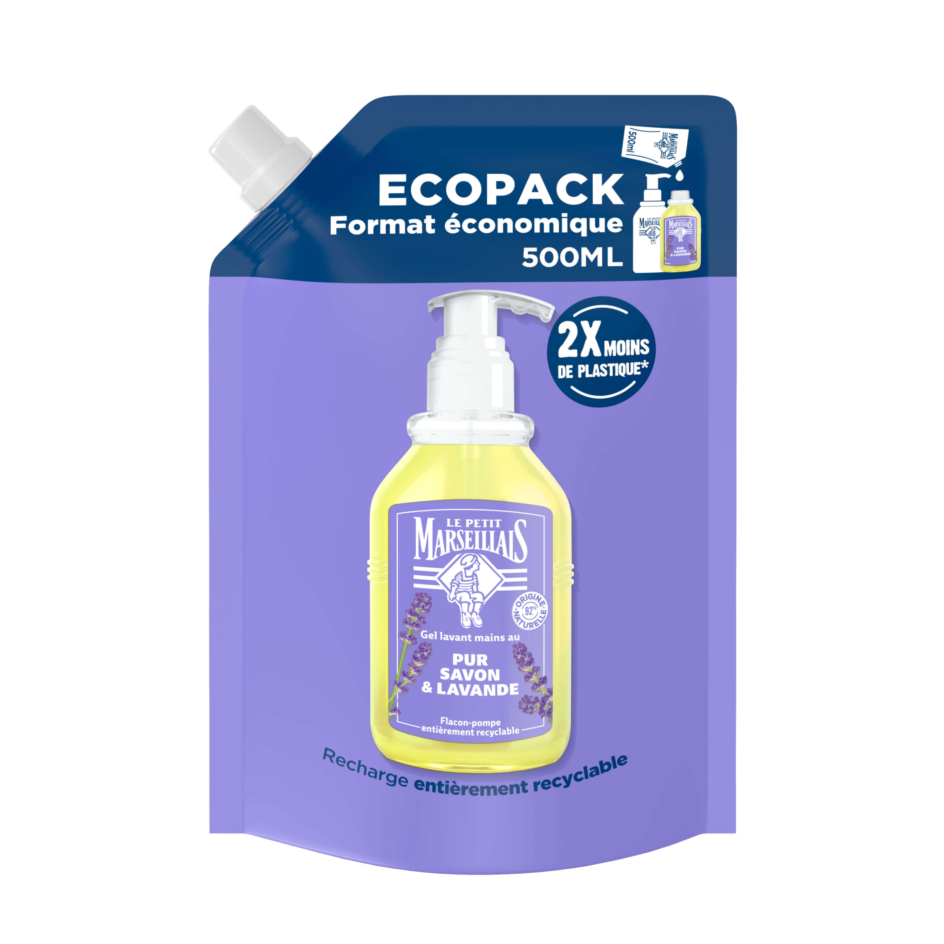 recharge gel lavant mains – pur savon & lavande