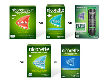 Série de photo des packs de la gamme Nicorette