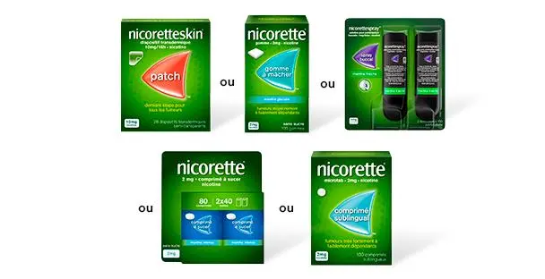 Série de photo des packs de la gamme Nicorette