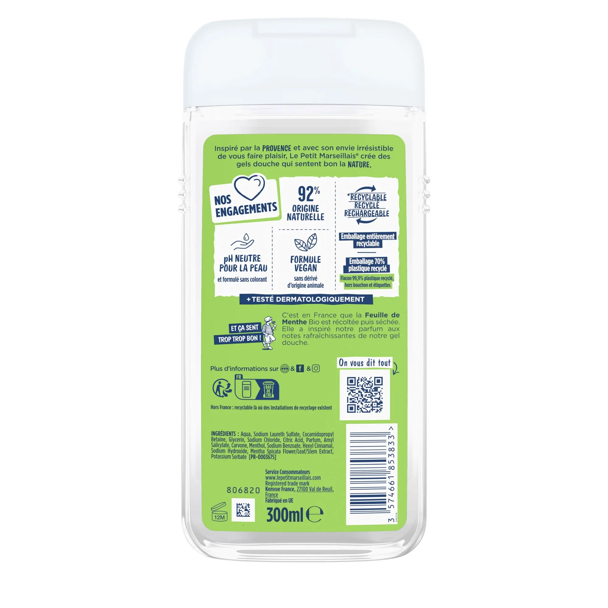 Gel Douche Extra Doux Feuille de Menthe BIO Gel Douche Extra Doux Feuille de Menthe BIO