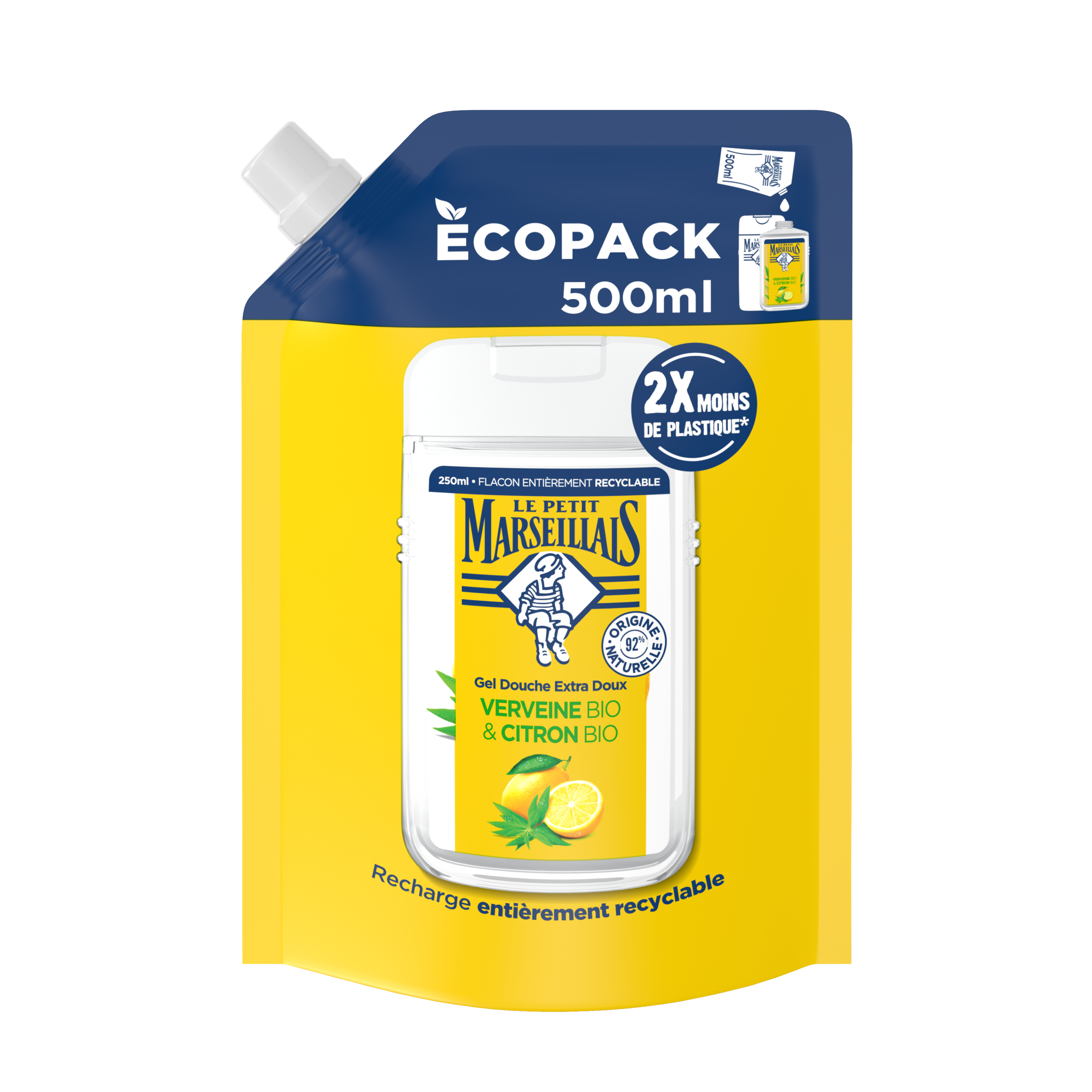 Bouteille de gel douche Le Petit Marseillais Verveine et Citron