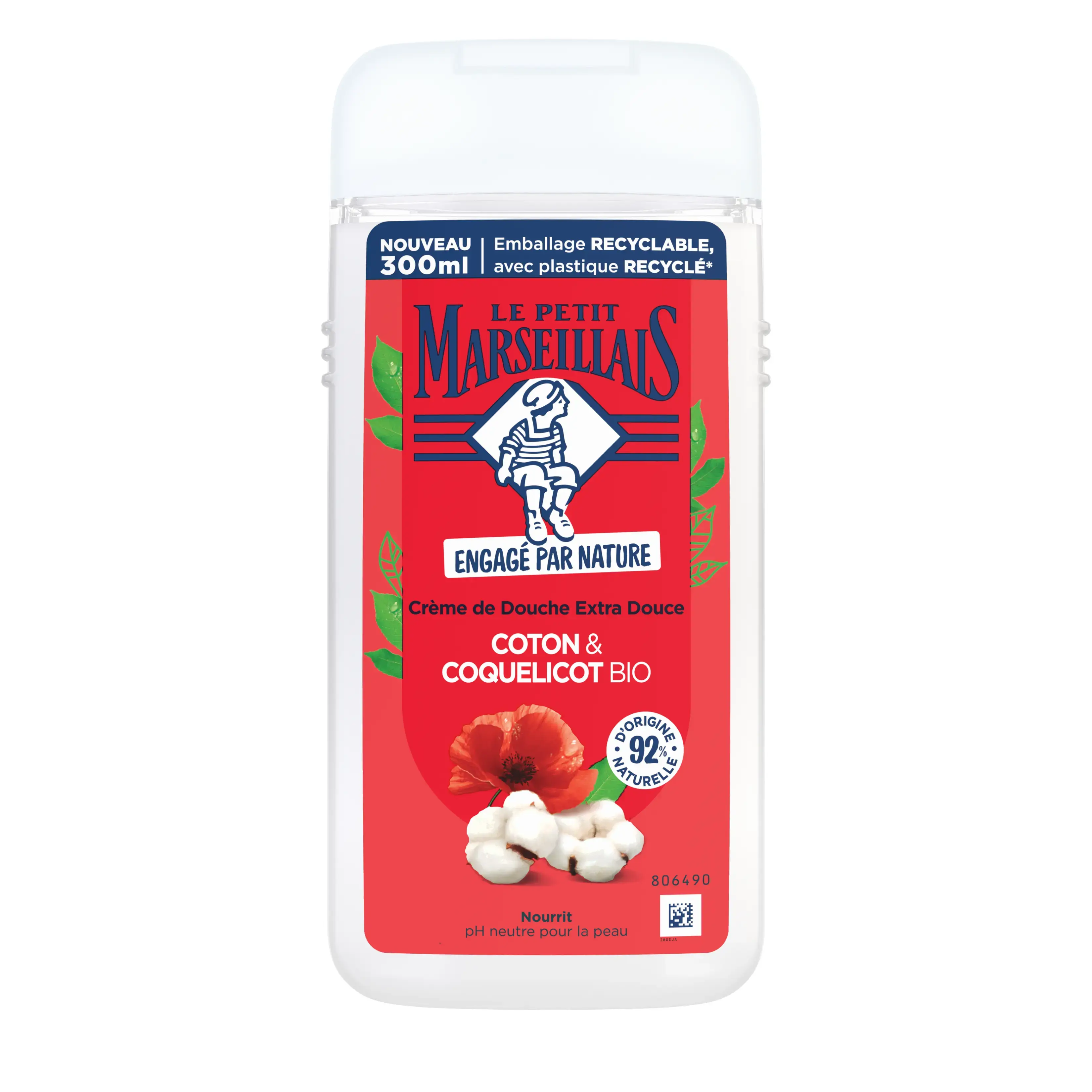 Crème de Douche Extra Douce Coton & Coquelicot BIO