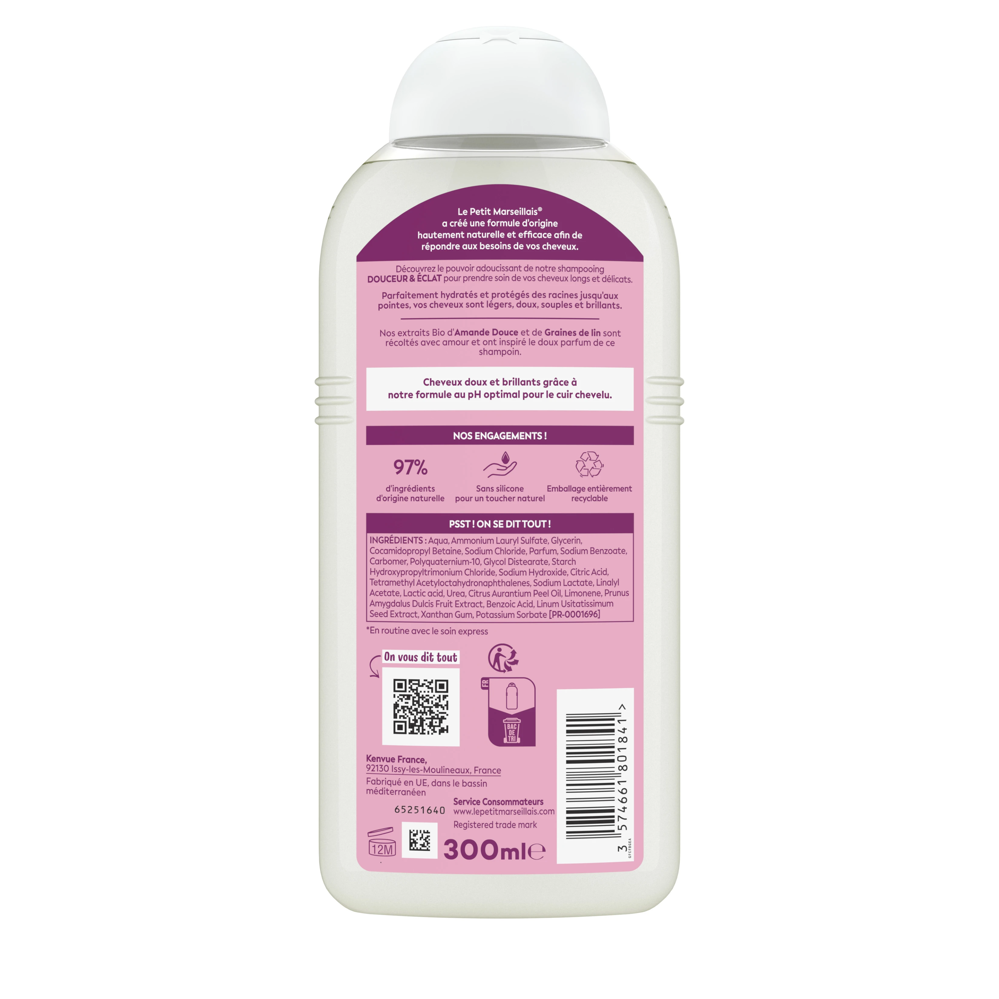Shampooing Douceur & Éclat à l‘Amande et aux graines de lin BIO - Image 2 - Le Petit Marseillais - fr-FR
