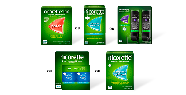 Série de photo des packs de la gamme Nicorette