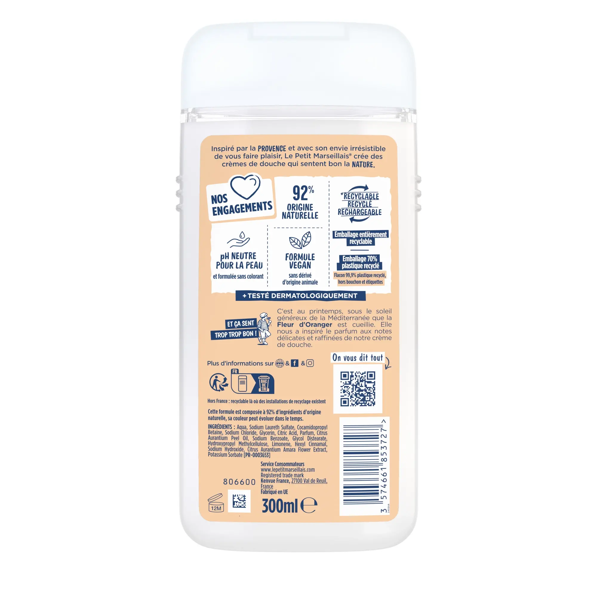 Crème de Douche Extra Douce Fleur d’Oranger BIO