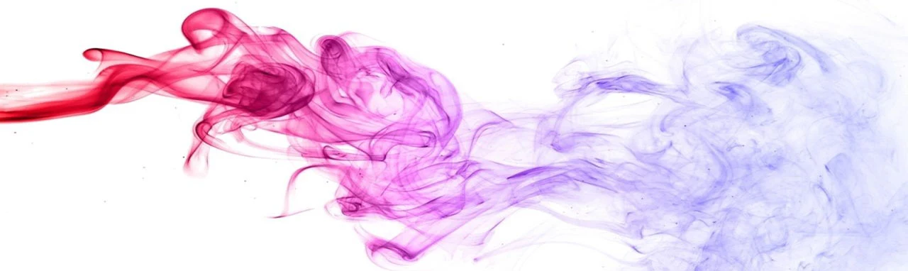 Fumée de cigarette avec une couleur dégradée du rouge au violet, représentant le monoxyde de carbone