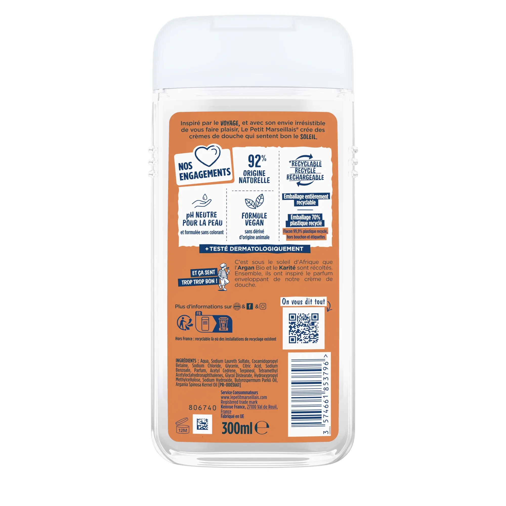 Crème de Douche Extra Douce Argan BIO & Karité