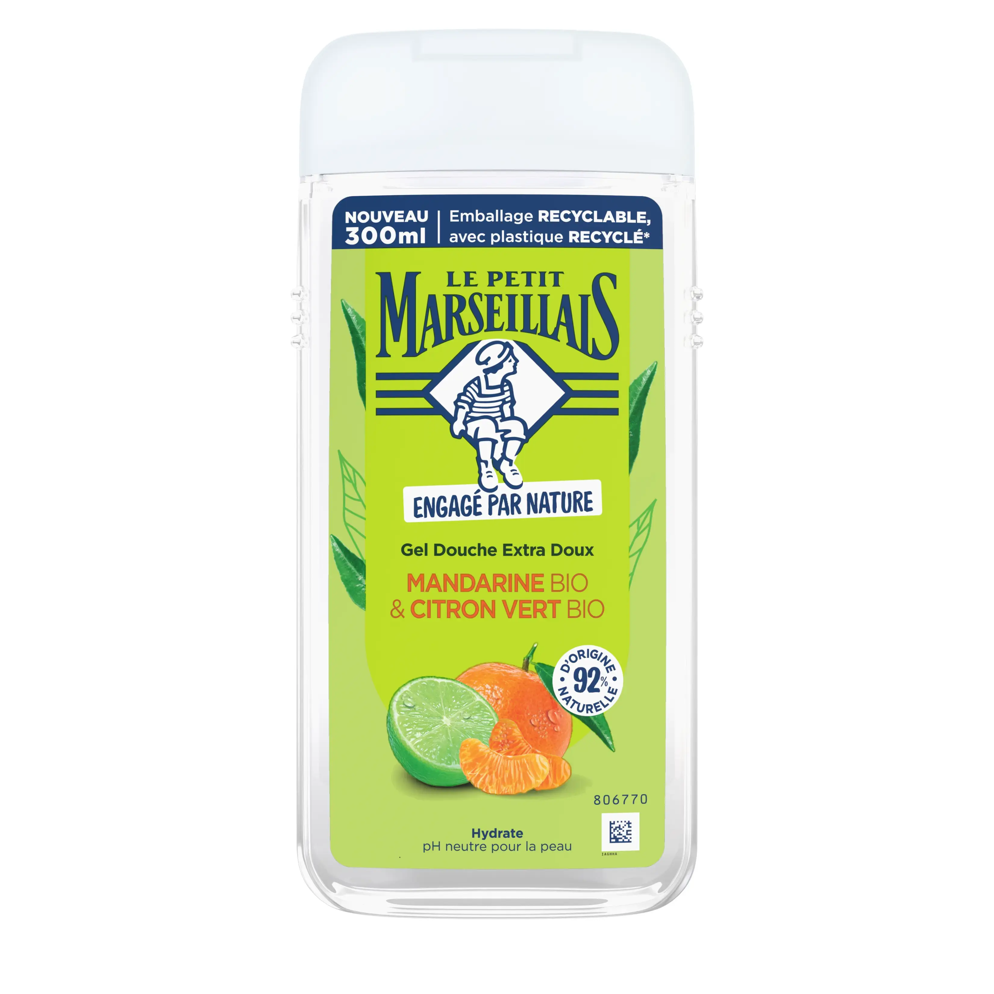 Gel Douche Extra Doux Mandarine Bio & Citron Vert Bio