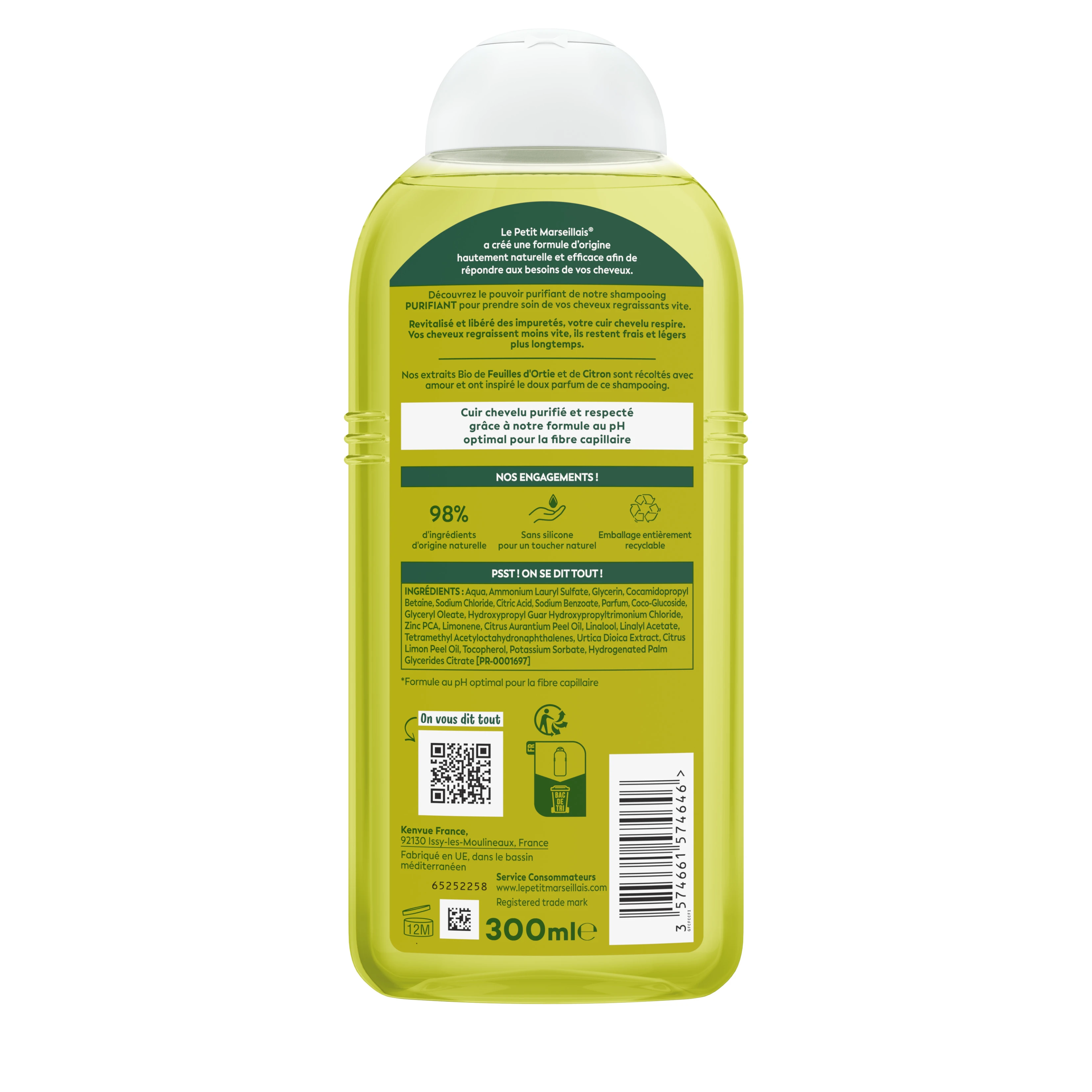 Shampooing Purifiant à l’Ortie et au Citron BIO - Image 2 - Le Petit Marseillais - fr-FR