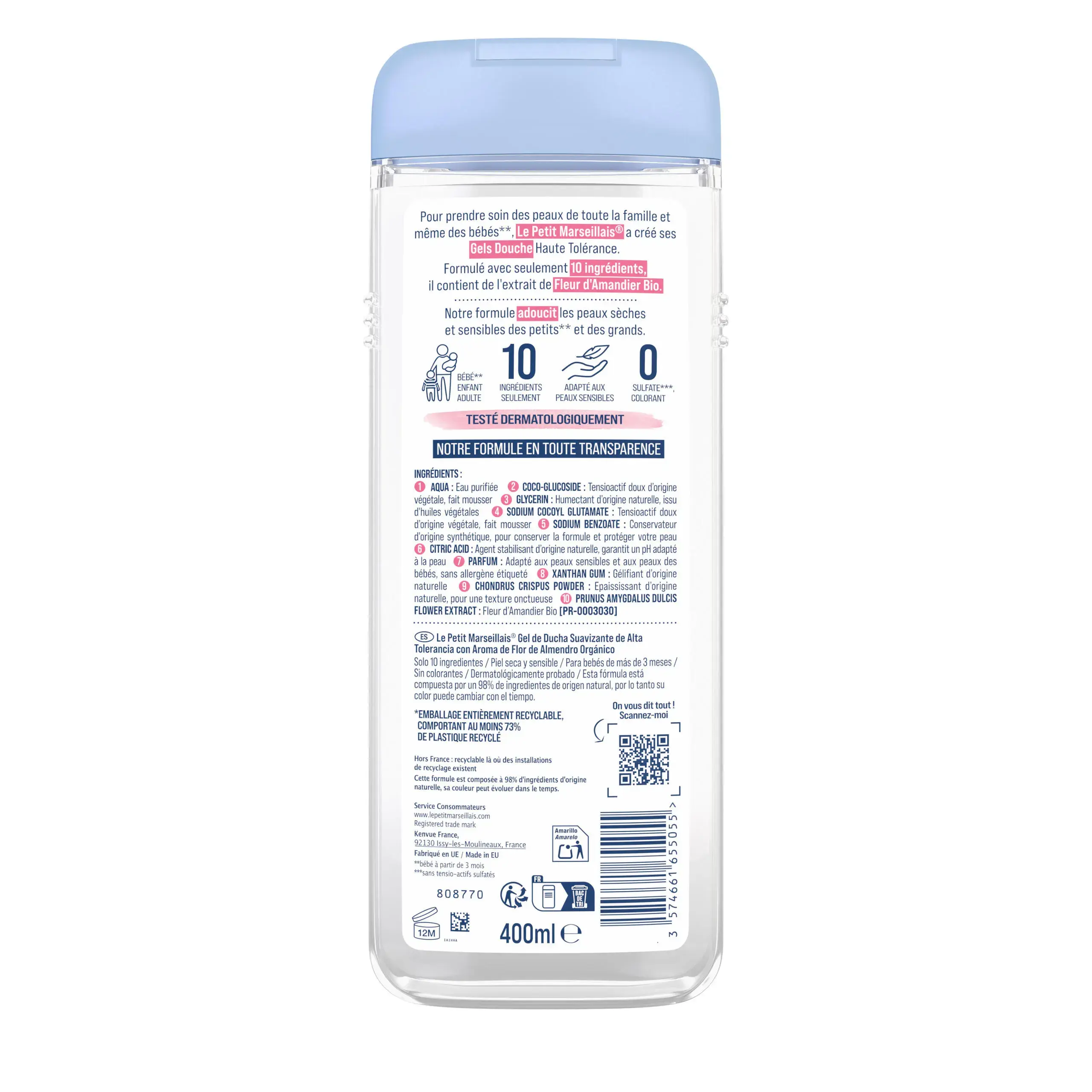 Gel douche Adoucissant Haute Tolérance Fleur d’Amandier