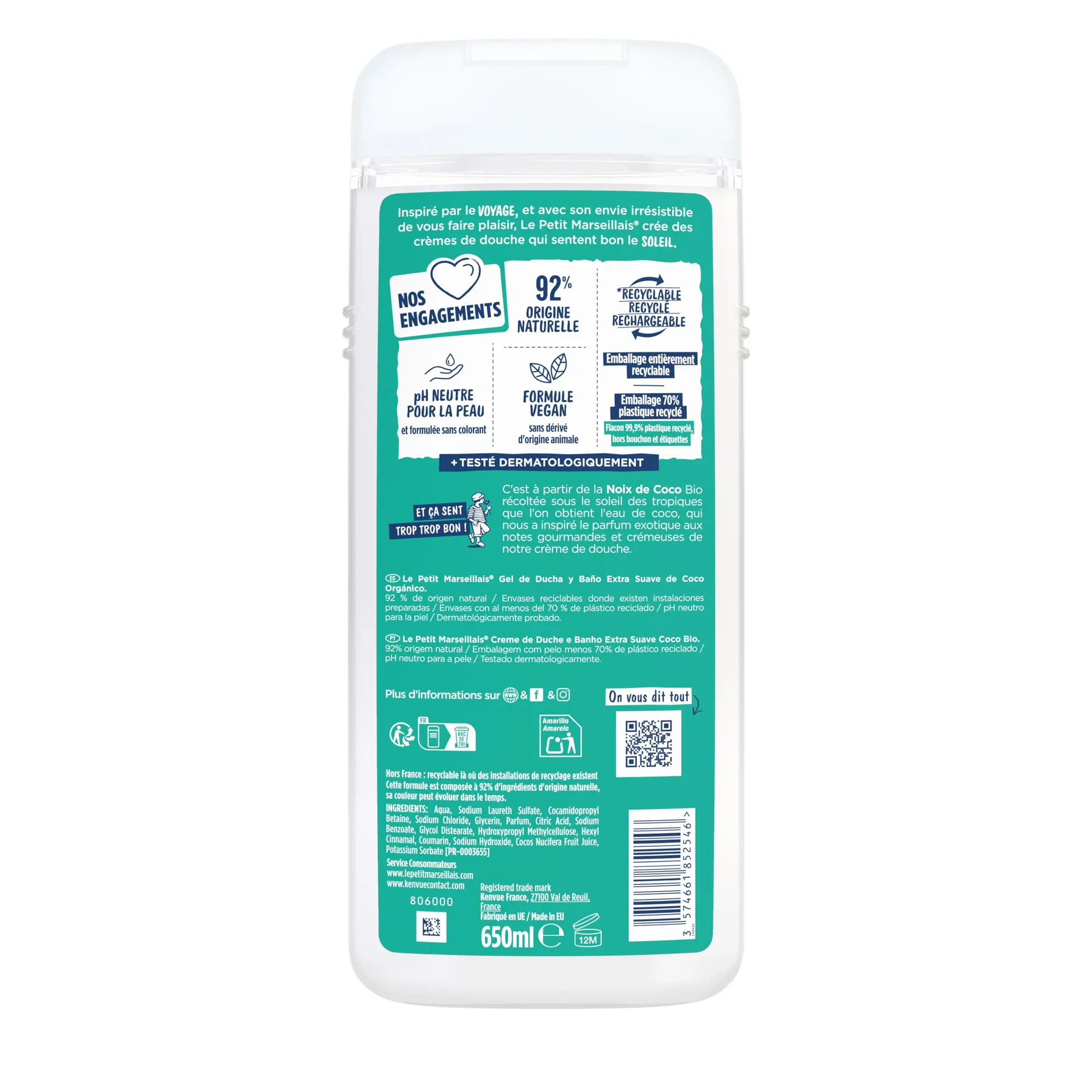 Crème de Douche Extra Douce Noix de Coco BIO Crème de Douche Extra Douce Noix de Coco BIO