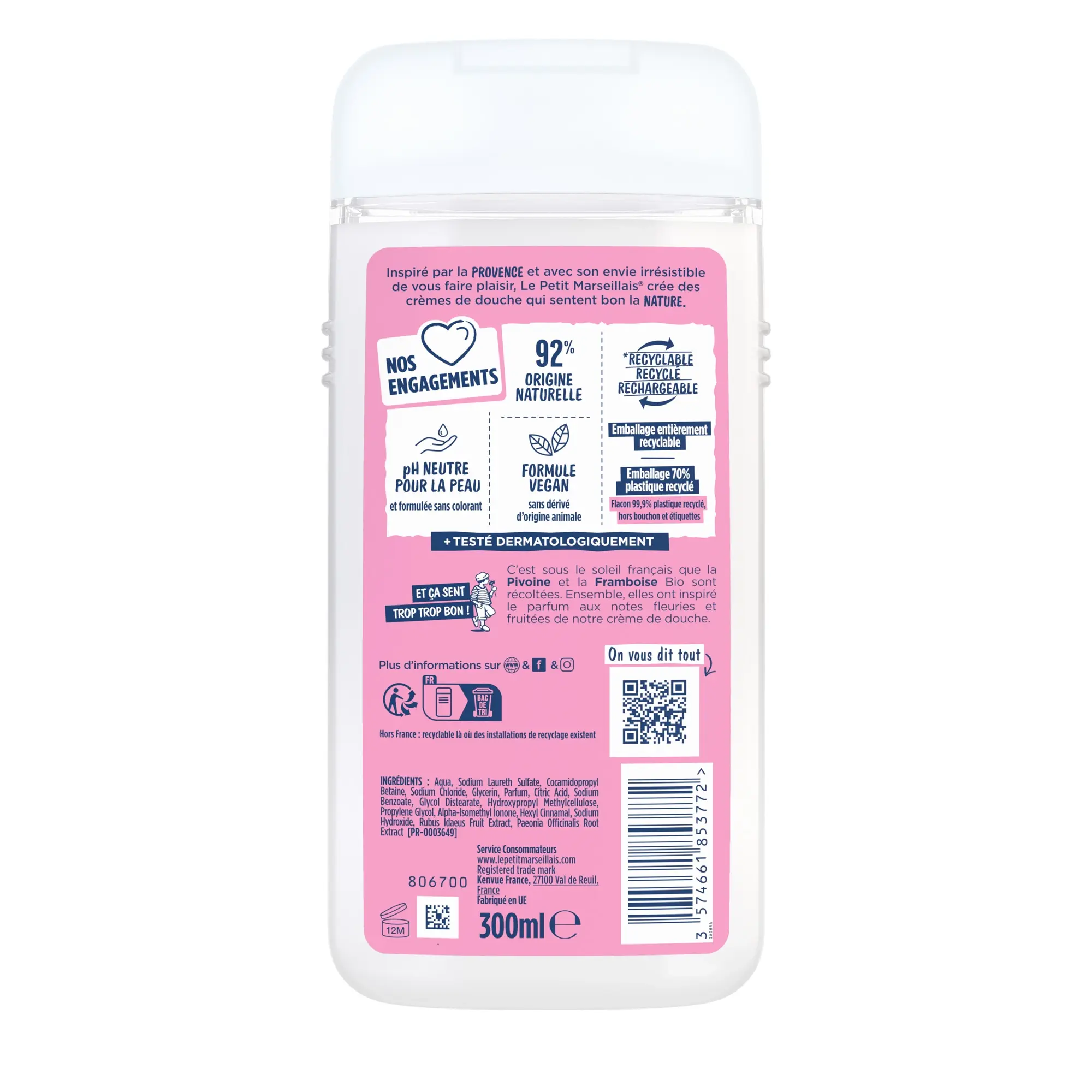 Crème de Douche Extra Douce Framboise BIO & Pivoine Crème de Douche Extra Douce Framboise BIO & Pivoine