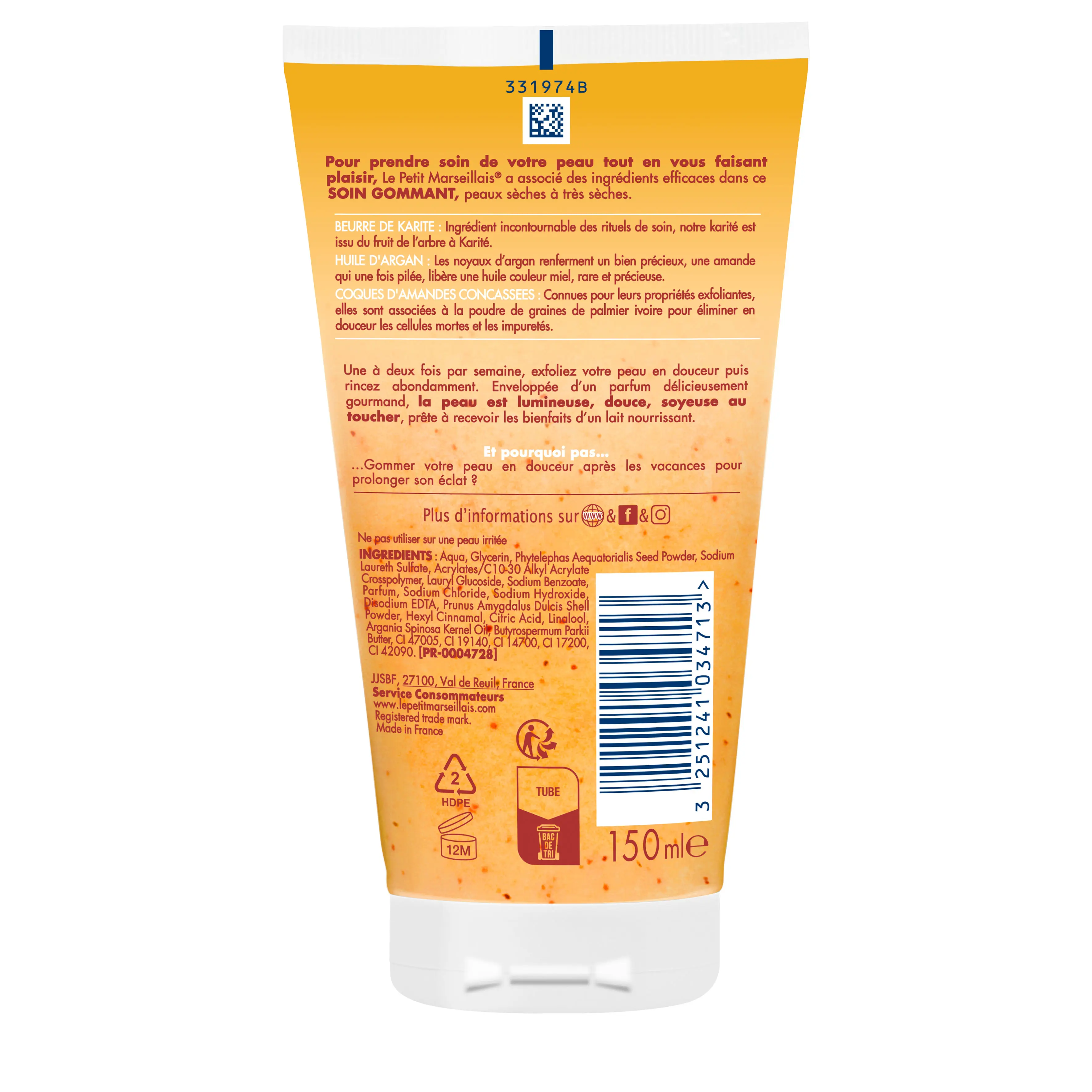 Soin Hydratant Gommant Corps Hydratant - Image 2 - Le Petit Marseillais - fr-FR