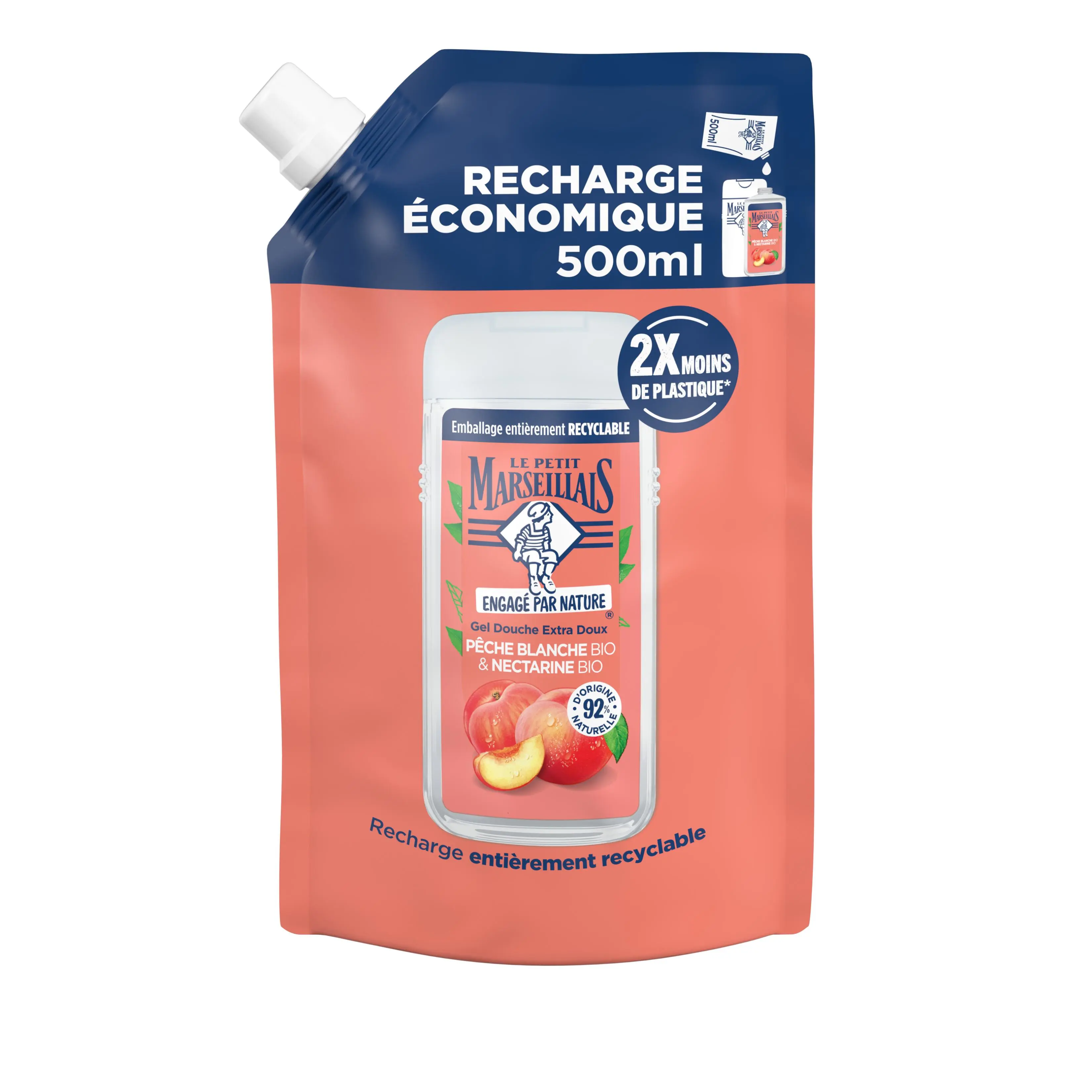 Bouteille de gel douche Le Petit Marseillais Pêche et Nectarine