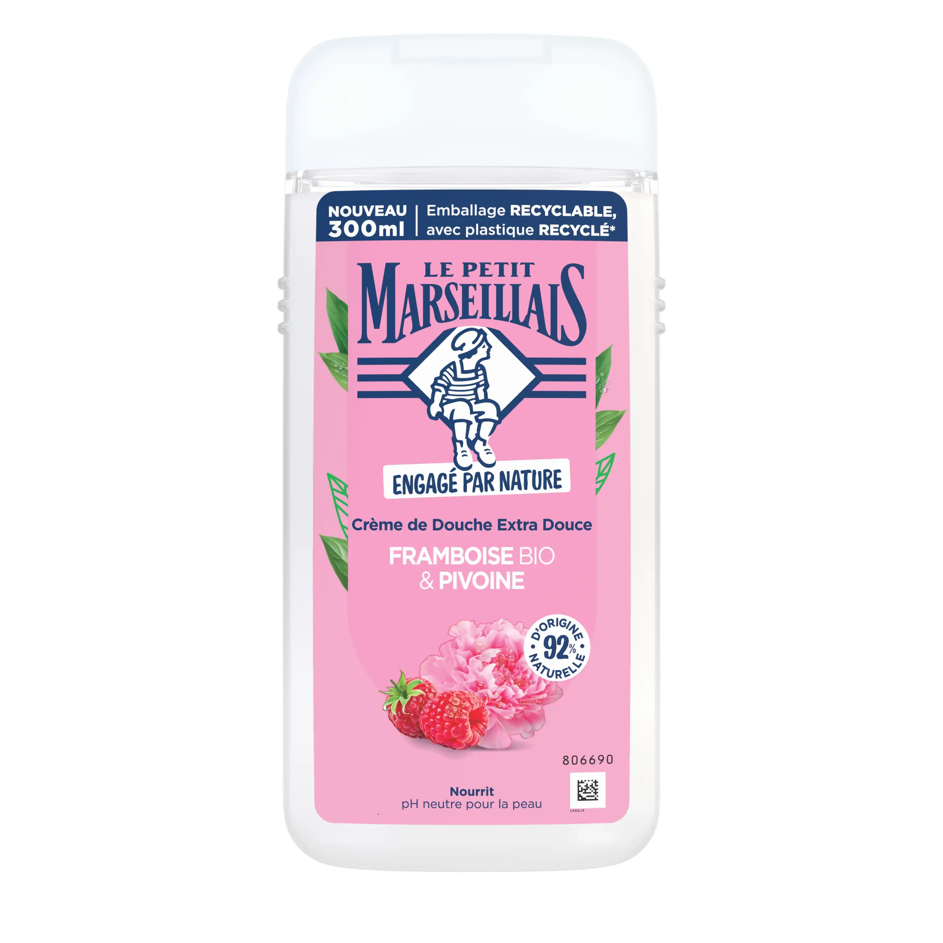 Crème de Douche Extra Douce Framboise BIO & Pivoine