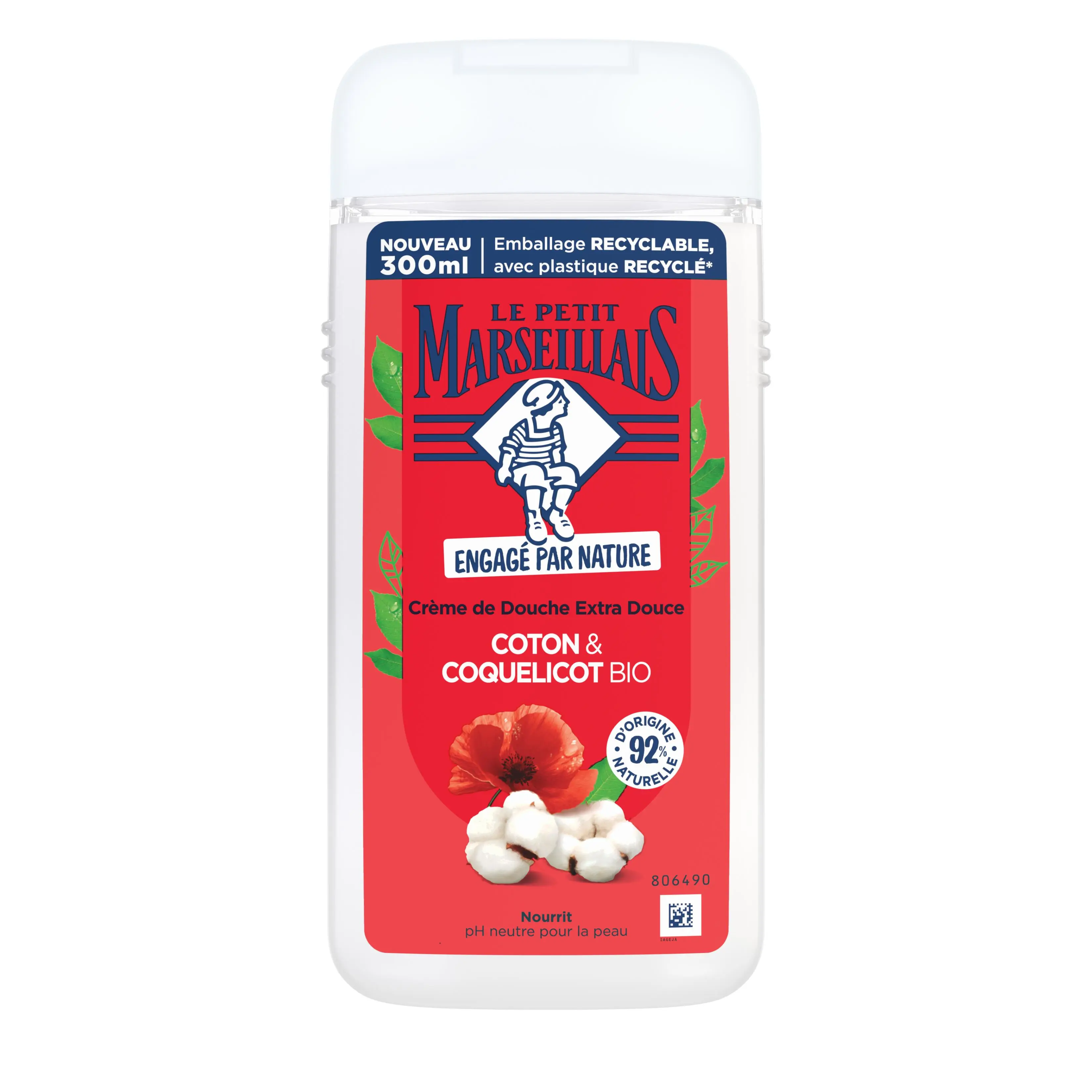 Crème de Douche Extra Douce Coton & Coquelicot BIO