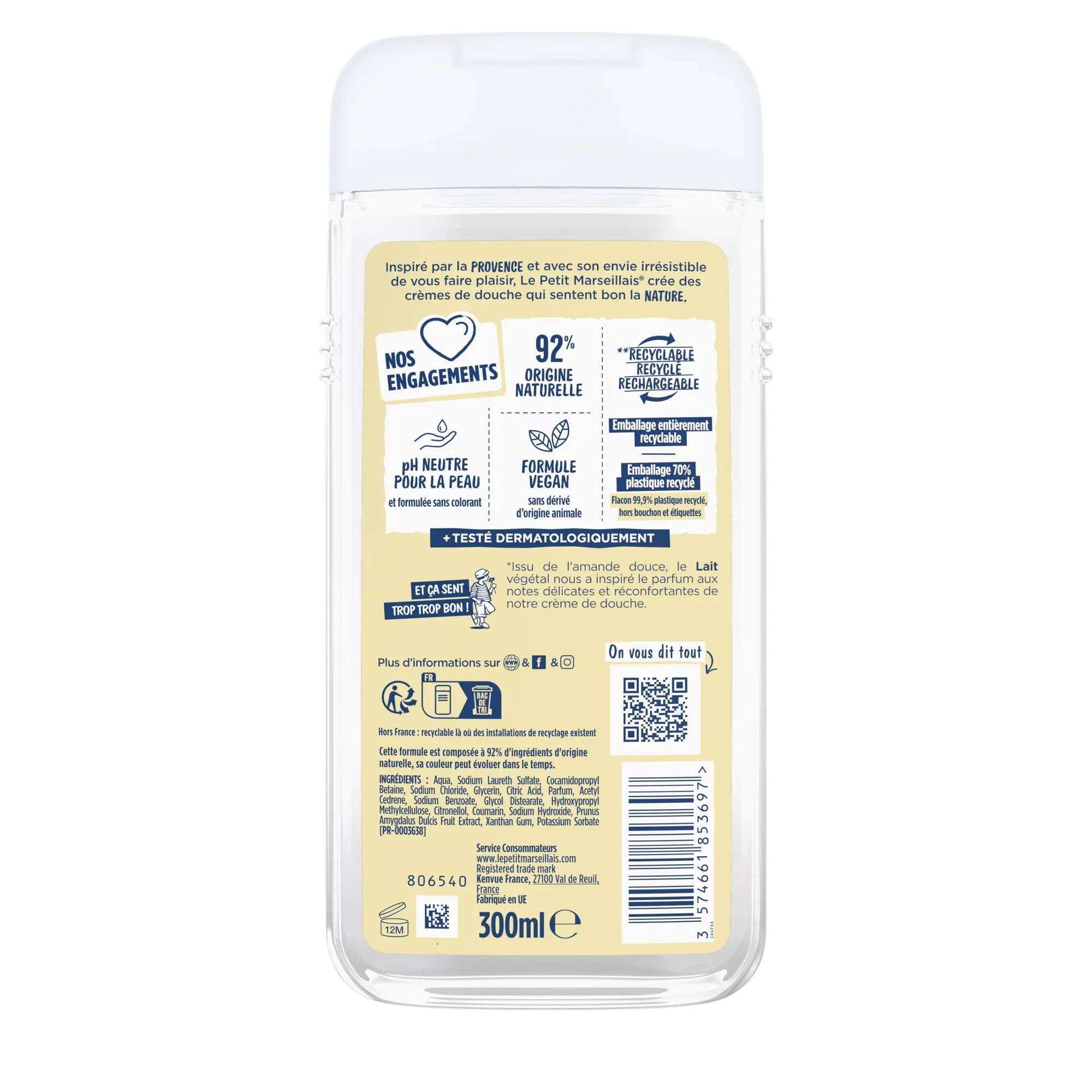 Crème de Douche Extra Douce Lait