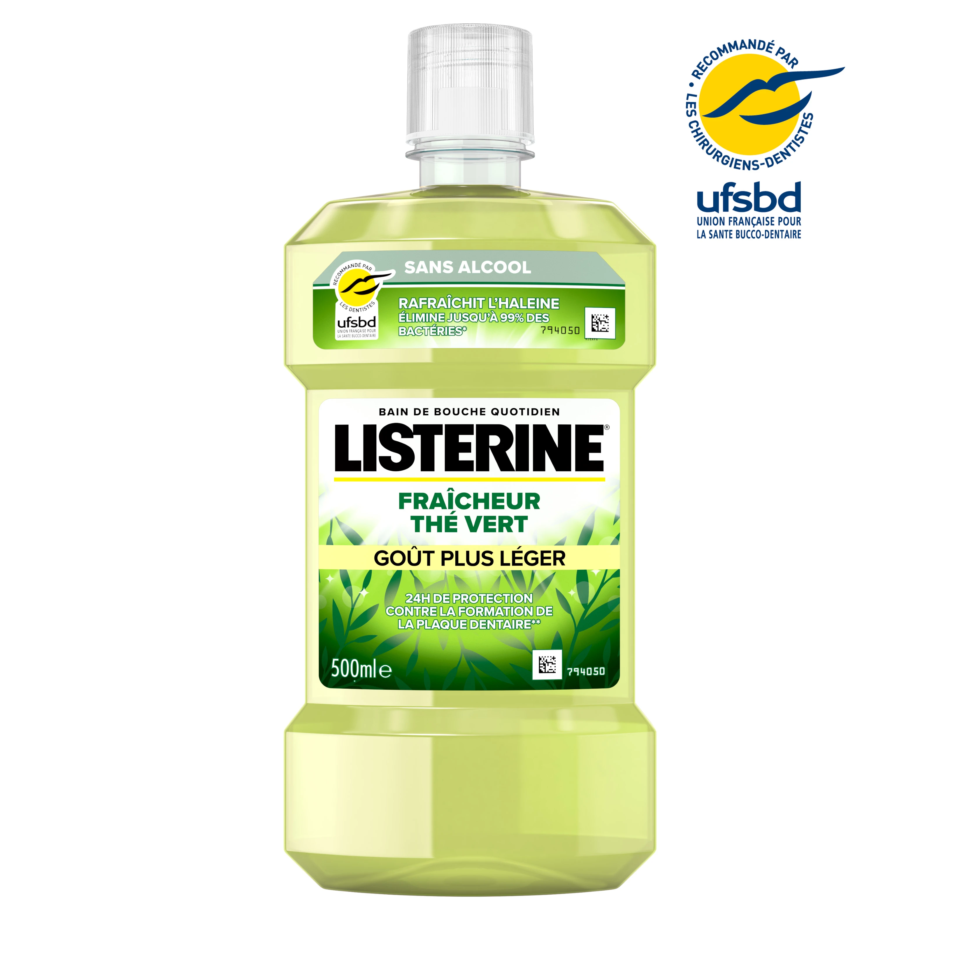 Bouteille de bain de bouche LISTERINE® saveur thé vert