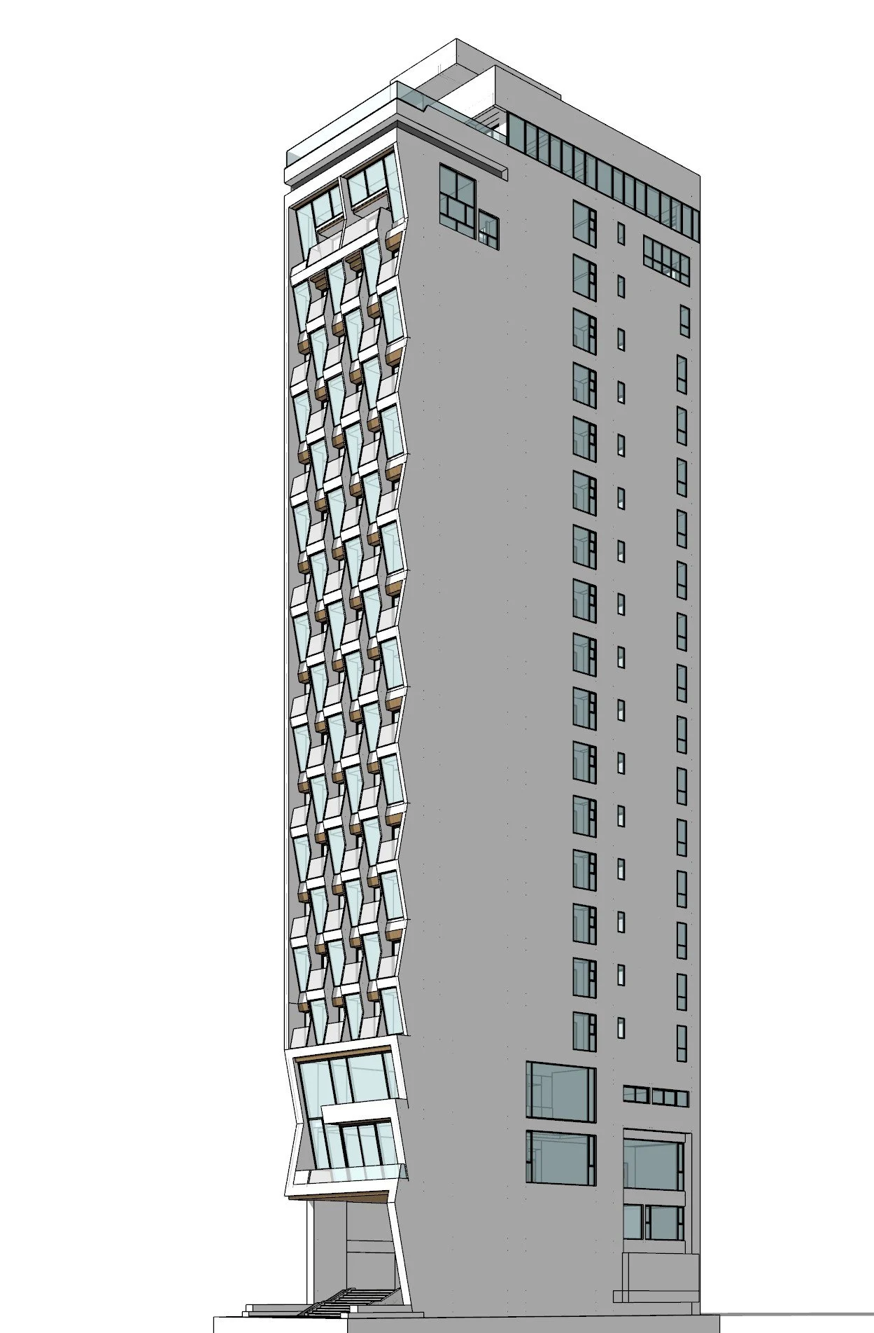 Ein 3D-SketchUp-Modell des Le‘s Cham Hotel.