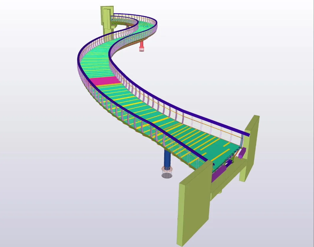 3D model of a bridge made with parametric design