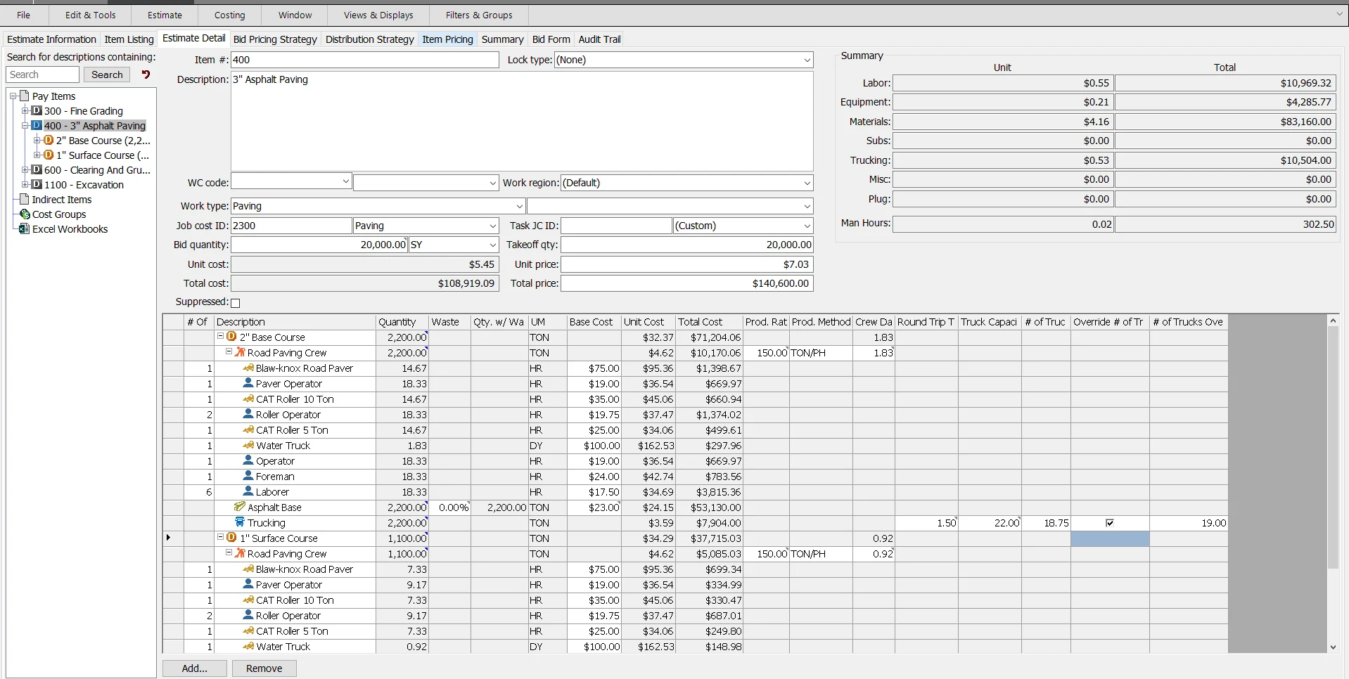 B2W Estimate - Related Production and Material Information
