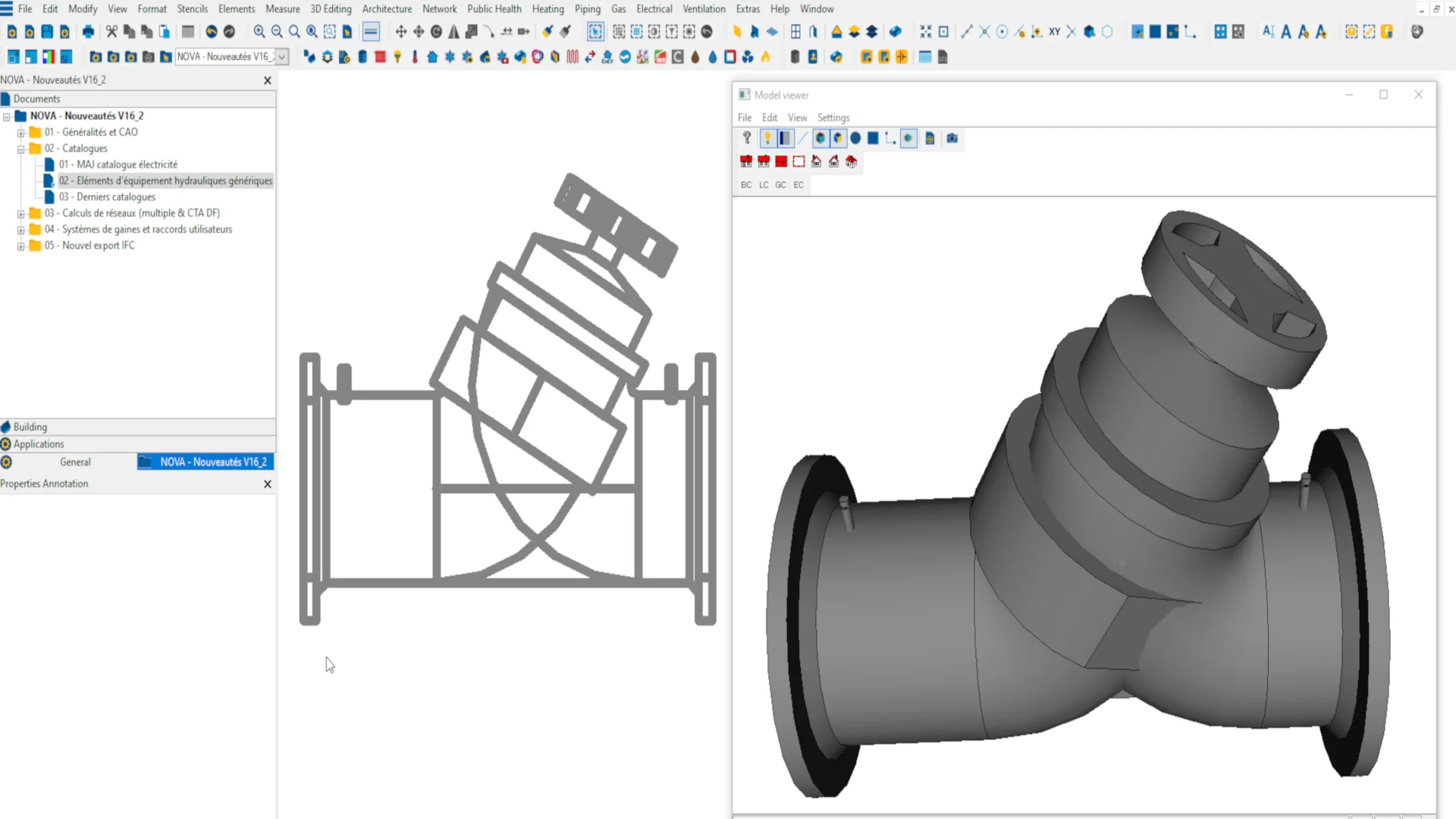 Generisches hydraulisches Symbol in Trimble Nova.