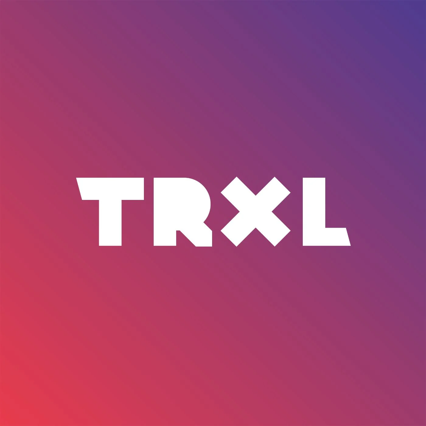 The TRXL logo in white letters against a purple and red gradient background.
