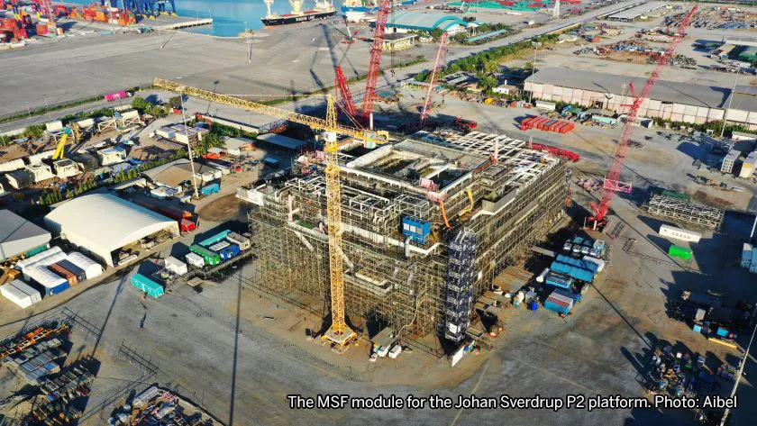 The MSF module for the Johan Sverdrup P2 platform. Photo: Aibel