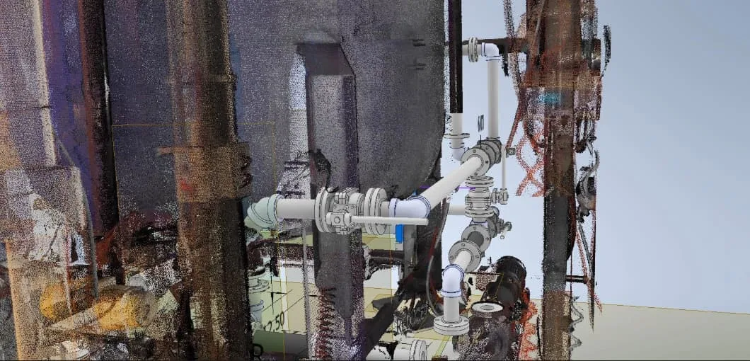 3D model of a piping upgrade project.